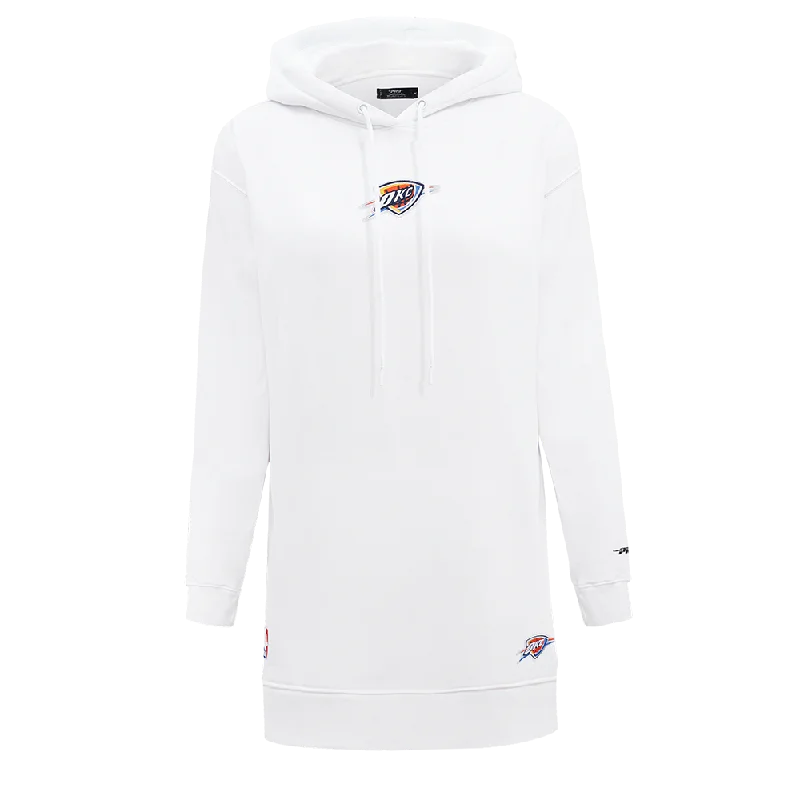 NBA OKLAHOMA CITY THUNDER CLASSIC WOMEN'S HOODIE DRESS (WHITE)