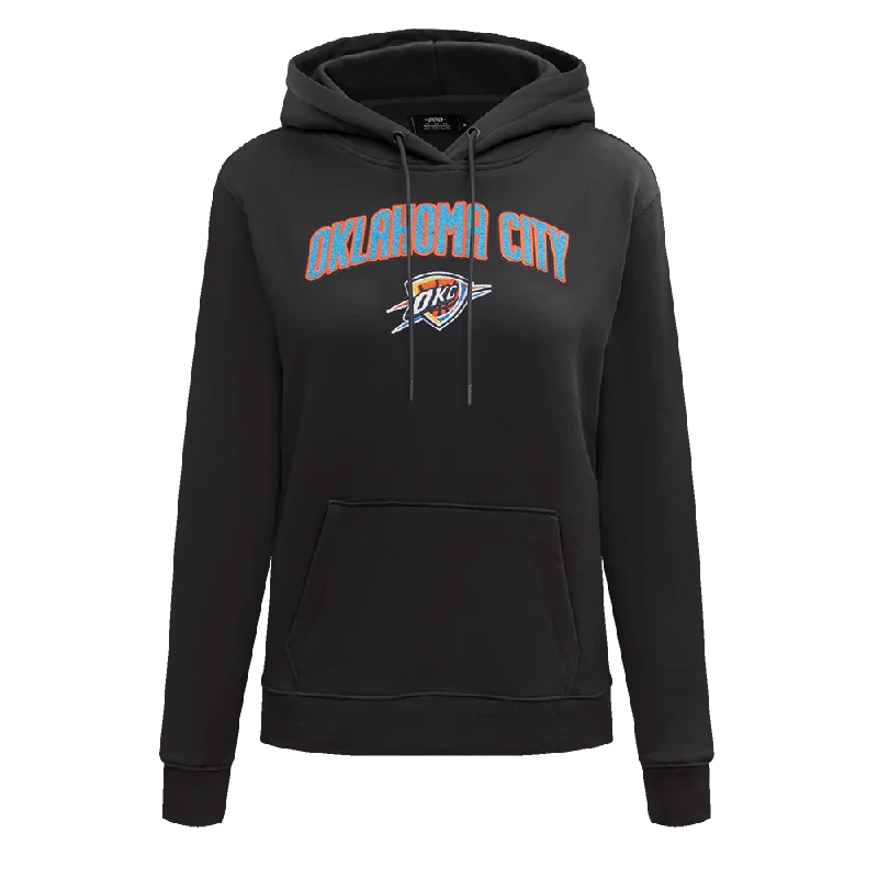 NBA OKLAHOMA CITY THUNDER CLASSIC WOMEN'S PO HOODIE (BLACK)