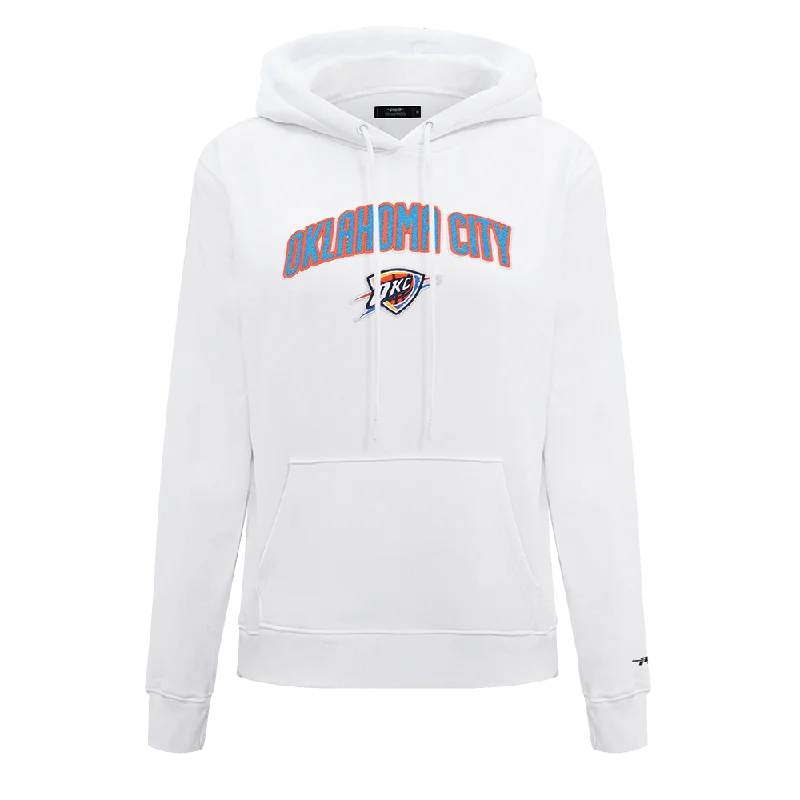 NBA OKLAHOMA CITY THUNDER CLASSIC WOMEN'S PO HOODIE (WHITE)