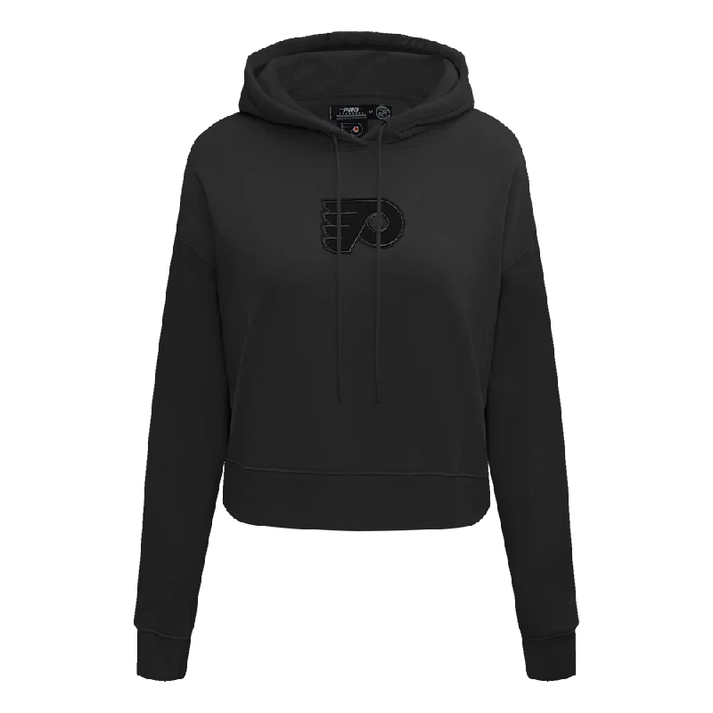 NHL PHILADELPHIA FLYERS NEUTRAL WOMEN'S CROPPED PO HOODIE (BLACK)