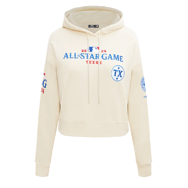 MLB ALL STAR 2024 WOMEN'S FLC CROPPED PO HOODIE (EGGSHELL)