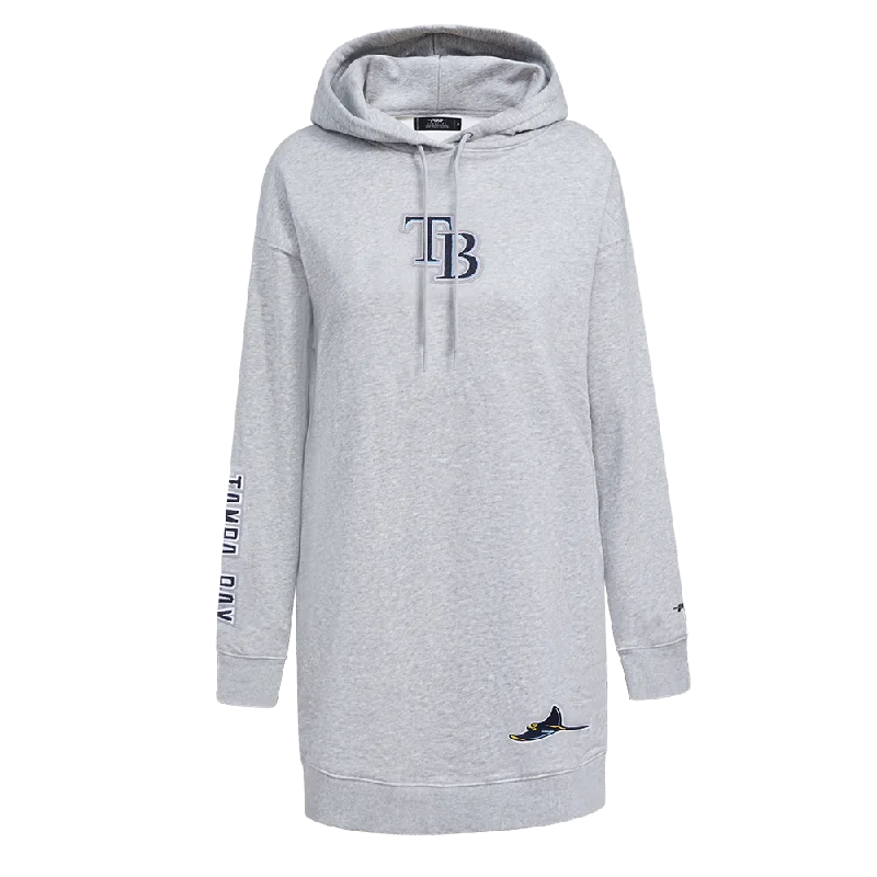 MLB TAMPA BAY RAYS CLASSIC WOMEN'S FLC HOODIE DRESS (HEATHER GREY)