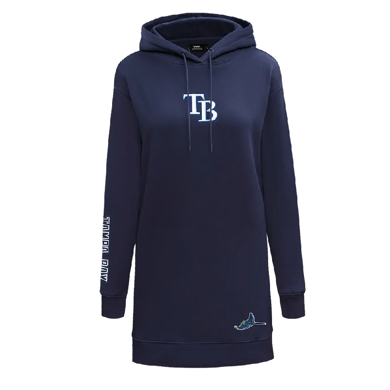 MLB TAMPA BAY RAYS CLASSIC WOMEN'S FLC HOODIE DRESS (MIDNIGHT NAVY)