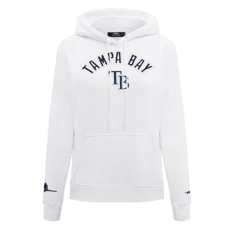 MLB TAMPA BAY RAYS CLASSIC WOMEN'S FLC PO HOODIE (WHITE)