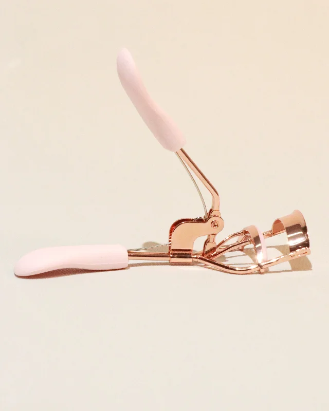 Pink Eyelash Curler With Tweezer