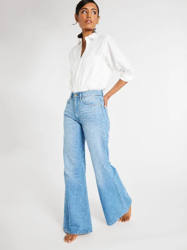 Ashton High Rise Wide Leg Flare Jean in Malibu