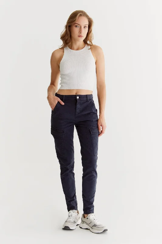 Angel High Waist Cargo Pants Winter Dark Blue