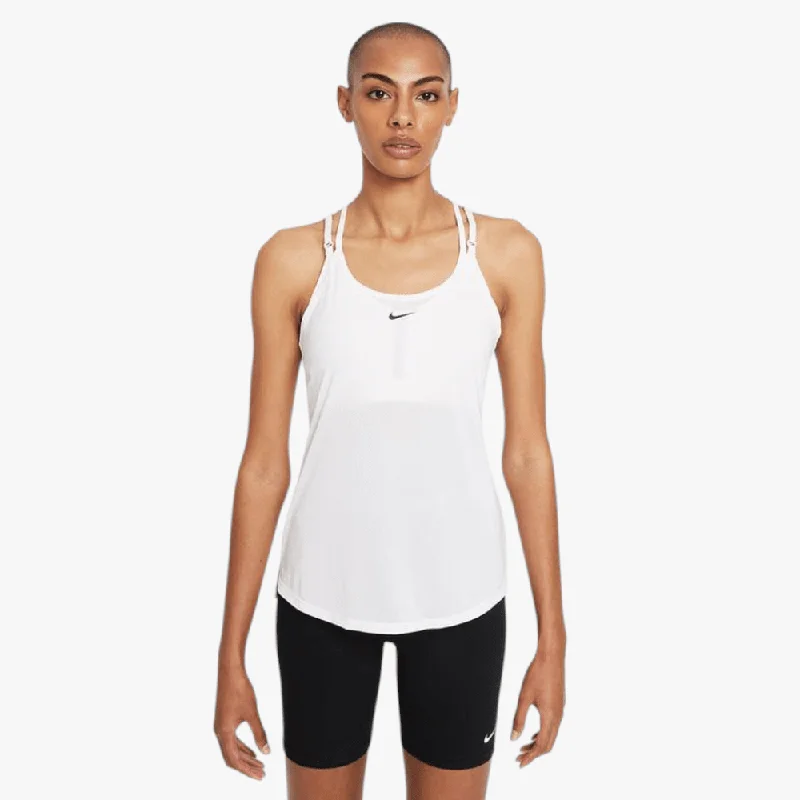 Nike Womens Dri-Fit One Elastika Standard Fit Tank Top White