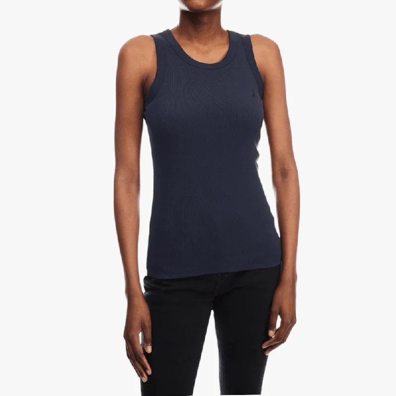 Polo Womens Basic Ribbed Tank Navy