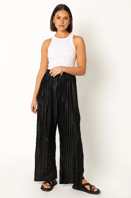 Sasha Pleated Pants - Black