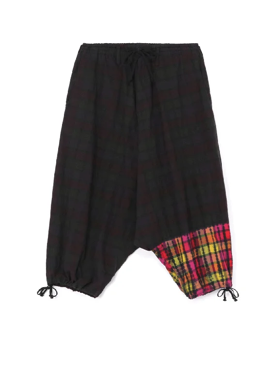 INDIAN MADRAS CHECK TIE-DIE BALLOON SARUEL PANTS