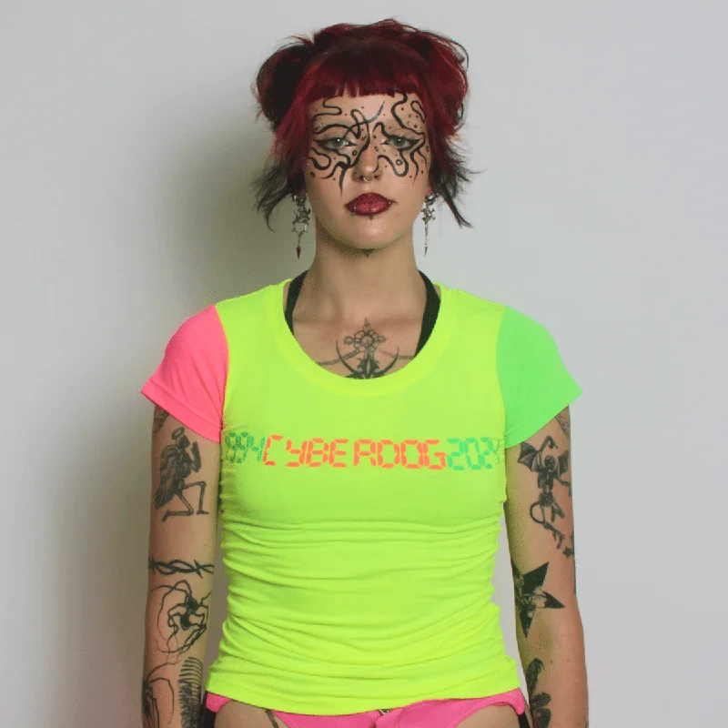 RAVE ON T-SHIRT MULTI NEON WOMENS