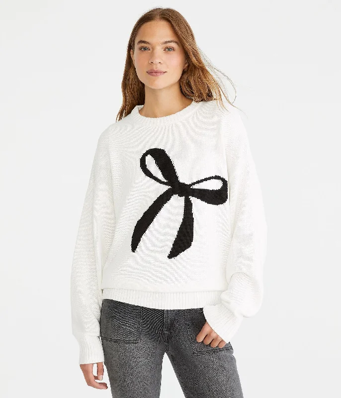 Aeropostale Bow Oversized Crew Sweater