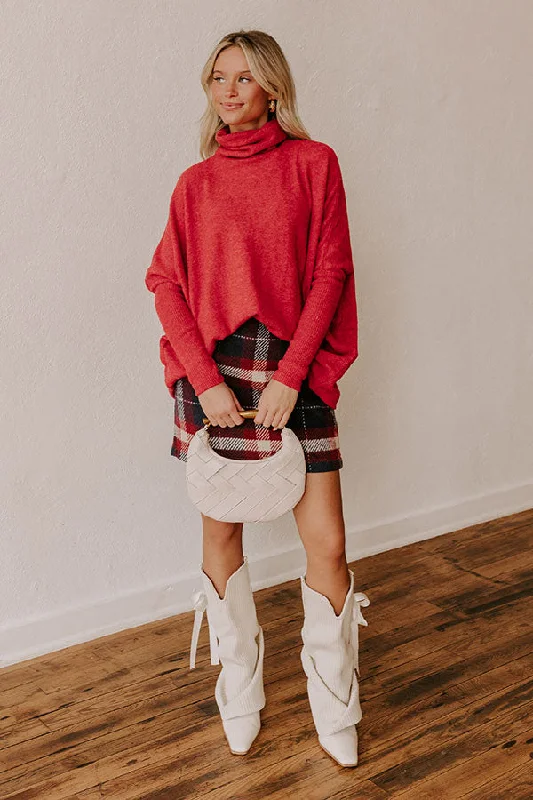 Fireside Cuddles Sweater in Red