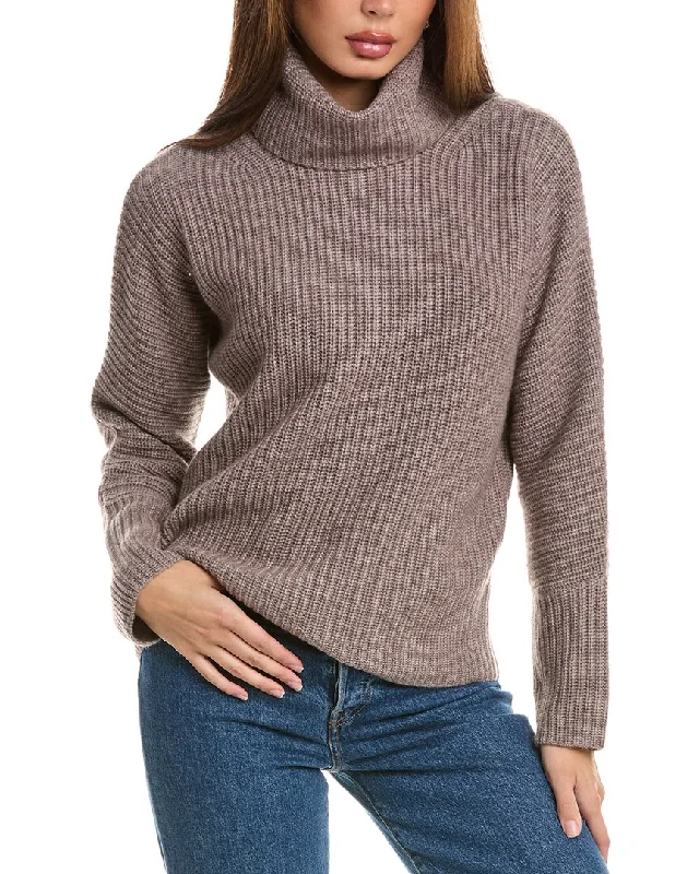 Forte Cashmere Luxe Cozy Turtleneck Wool & Cashmere-Blend Sweater