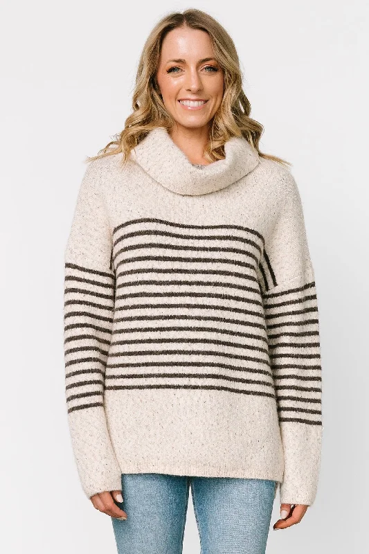 Pennington Turtleneck Sweater | Cream Multi Stripe