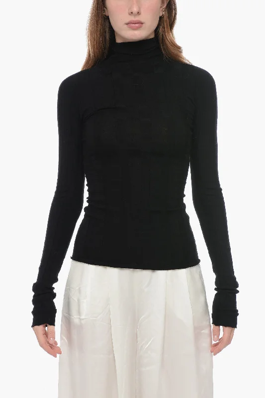 Sportmax Ribbed PISANO Sweater with Turtle Neck