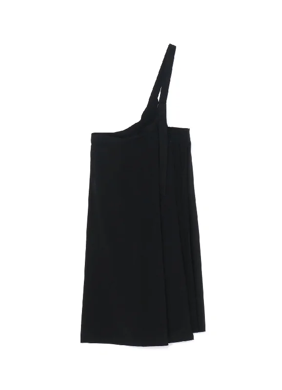 TRIACETATE POLYESTER CREPE de CHINE LEFT PLEATS LONG SKIRT