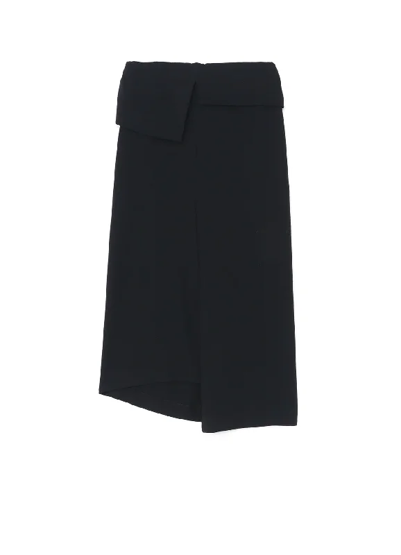 WASH-TREATED WOOL/RAYON ASYMMETRIC TUBE SKIRT