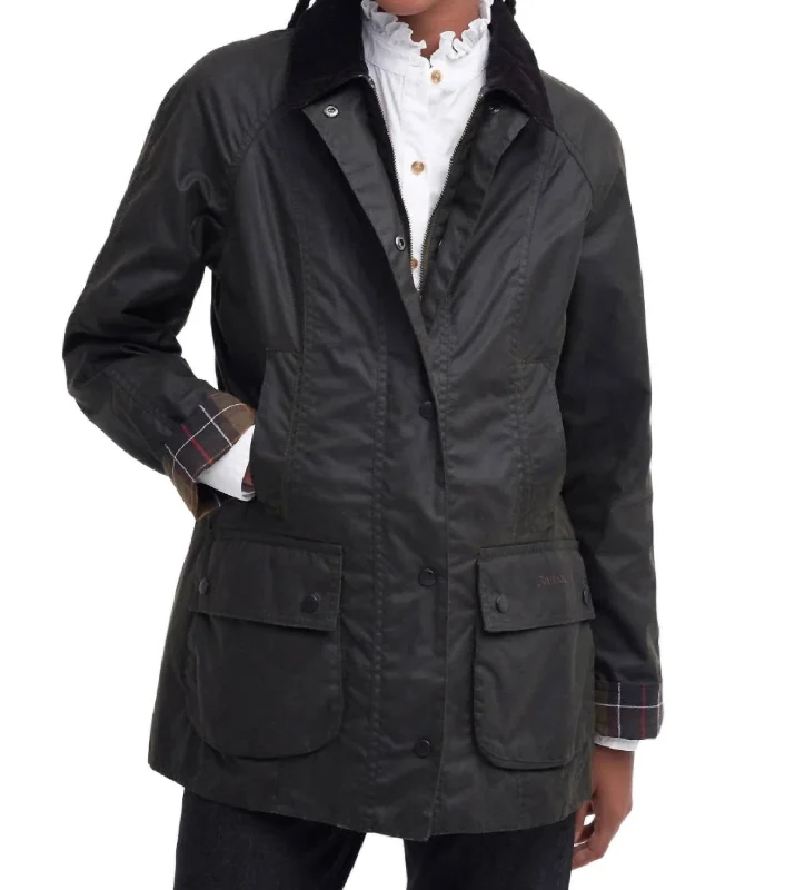 Beadnell Wax Jacket In Black