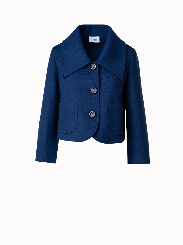 Boxy Wool Jacket with Large Collar