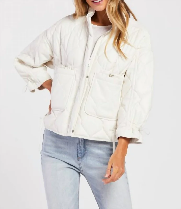 Jaguar Quilted Jacket In Ivory