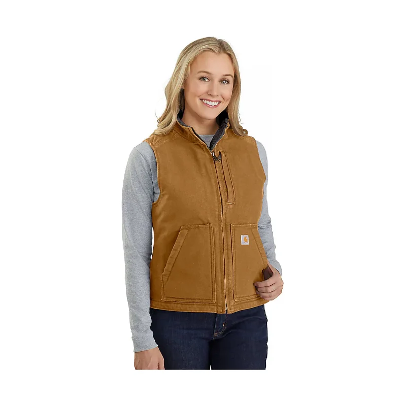 Carhartt Women's Sherpa Lined Vest Relaxed Fit - Carhartt Brown